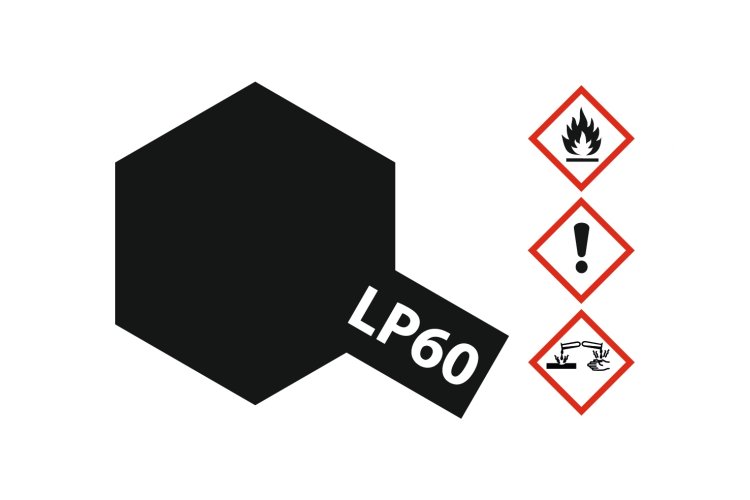 Tamiya LP-60 NATO Black - Matt - Lacquer Paint - 10ml - Tam82160 xs 2 - TAM82160-XS