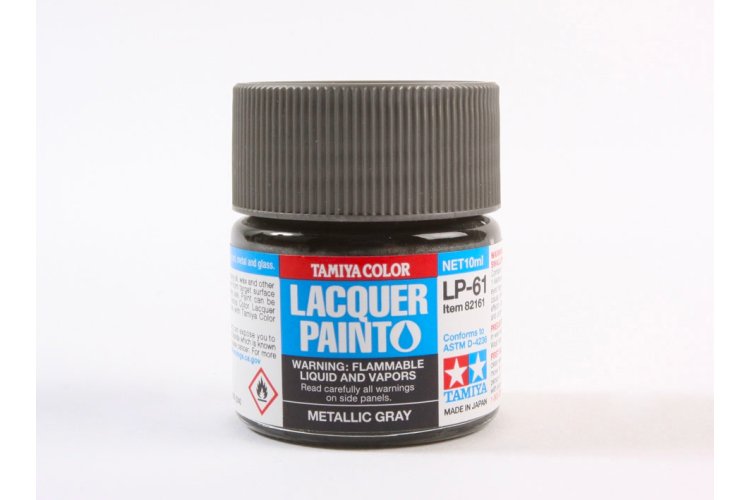 Tamiya LP-61 Grey Metallic - Matt - Lacquer Paint - 10ml - Tam82161 xs 1 - TAM82161-XS
