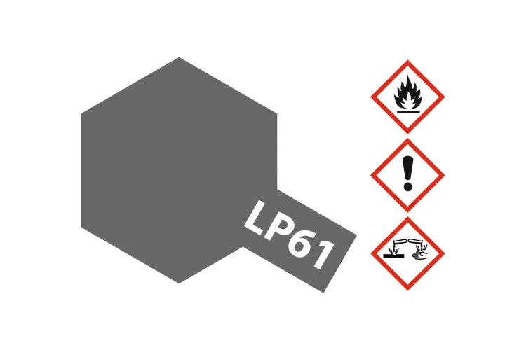 Tamiya LP-61 Grey Metallic - Matt - Lacquer Paint - 10ml - Tam82161 xs 2 - TAM82161-XS