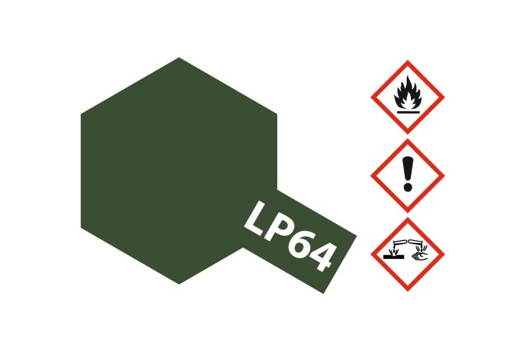 Tamiya LP-64 Olive Drab JGSDF - Matt - Lacquer Paint - 10ml - Tam82164 xs 2 - TAM82164-XS