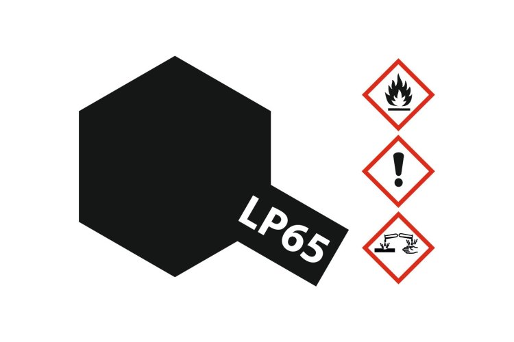 Tamiya LP-65 Rubber Black - Matt - Lacquer Paint - 10ml - Tam82165 xs 2 - TAM82165-XS