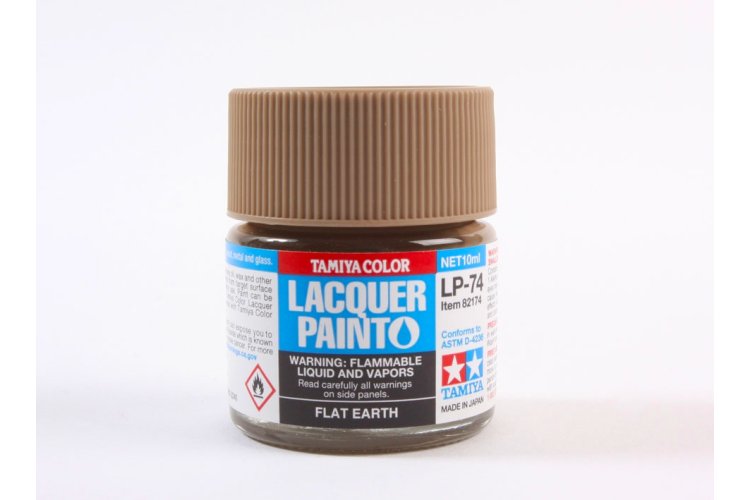 Tamiya LP-74 Flat Earth - Matt - Lacquer Paint - 10ml - Tam82174 xs 1 - TAM82174-XS