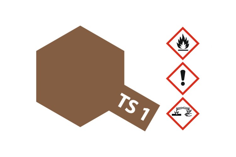 Tamiya TS-1 Red Brown - Matt - Acryl Spray - 100ml - Tam85001 2 - TAM85001