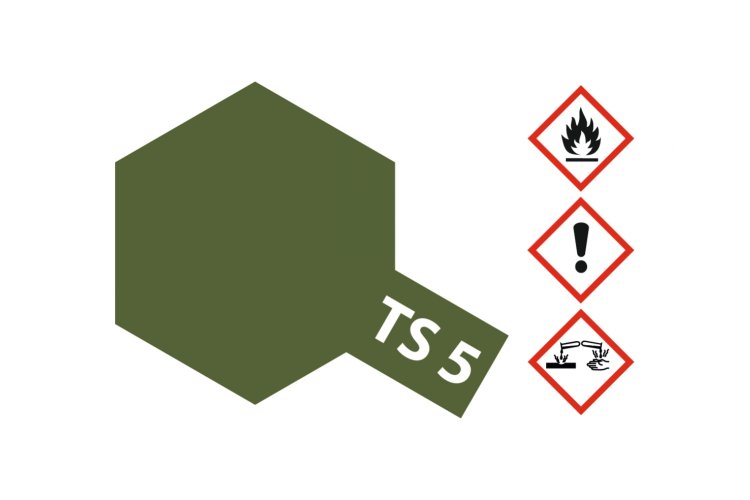 Tamiya TS-5 Olive Drab 1 - Matt - Acryl Spray - 100ml - Tam85005 2 - TAM85005