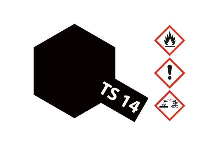 Tamiya TS-14 Black - Gloss - Acryl Spray - 100ml - Tam85014 2 - TAM85014