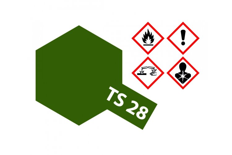 Tamiya TS-28 Olive Drab 2 - Matt - Acryl Spray - 100ml - Tam85028 2 - TAM85028