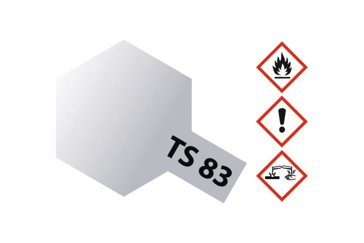 Tamiya TS-83 Silver - Metallic - Gloss - Acryl Spray - 100ml - Tam85083 2 - TAM85083