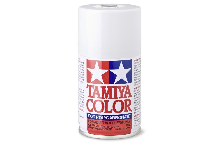 Tamiya 86001 PS-1 Wit - Spray voor Polycarbonaat/Lexan RC Bodies - 100 ml - Tam86001 1 - TAM86001