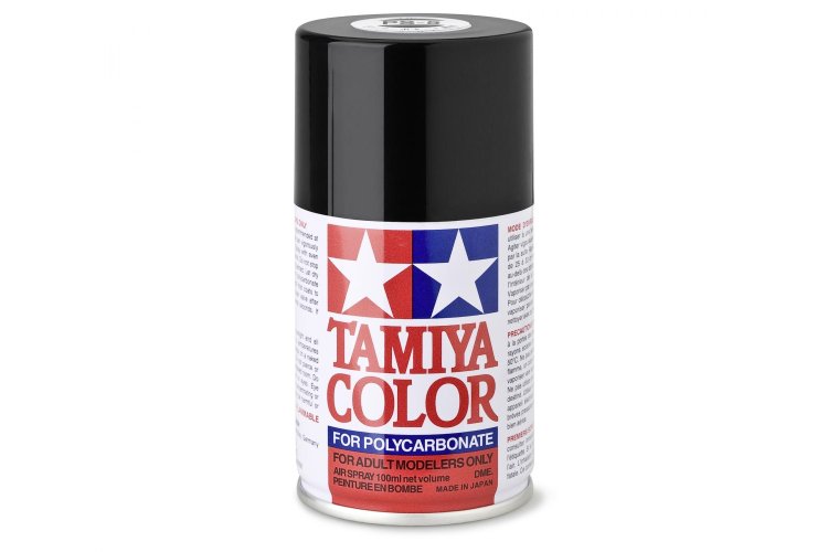 Tamiya PS-5 Zwart voor Lexan/Polycarbonaat &ndash; Glans &ndash; Acrylspray &ndash; 100ml - Tam86005 2 - TAM86005