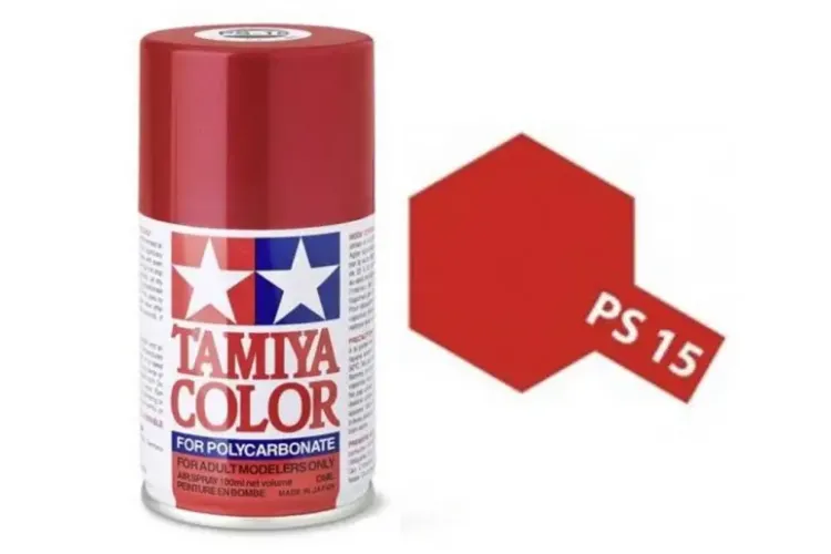 Tamiya PS-15 Metallic Rood voor Lexaan/ Polycarbonaat - Glanzend - Acryl Spray - 100ml - Tam86015 1 - TAM86015