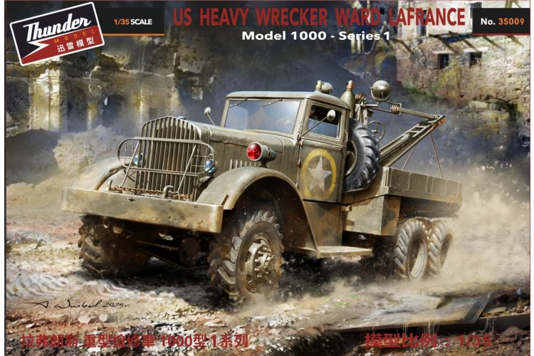 1:35 Thunder Model 35009 U.S. Heavy Recovery Vehicle Ward LaFrance M1000 &ndash; Series 1 &ndash; Military Vehicle - Thm35009 1 - THM35009
