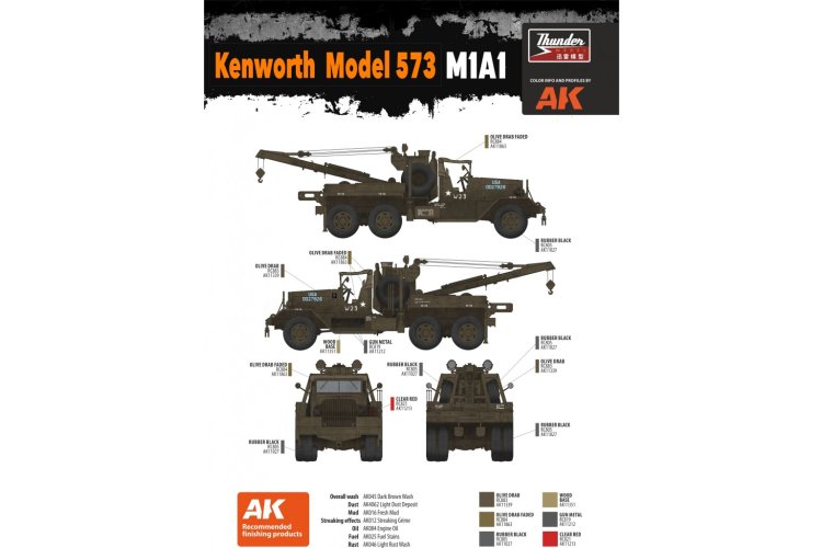 1:35 Thunder Model 35013 US Heavy Wrecker Kenworth Model 573 M1A1 - Amerikaanse Truck - Thm35013 2 - THM35013