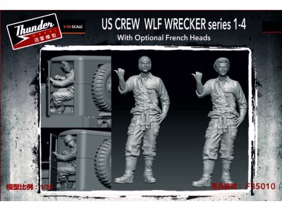1:35 Thunder Model F35010 US Crew WLF Wrecker Series 1-4 - Optionele Franse Hoofden - 2 Figuren - Thmf35010 1 - THMF35010