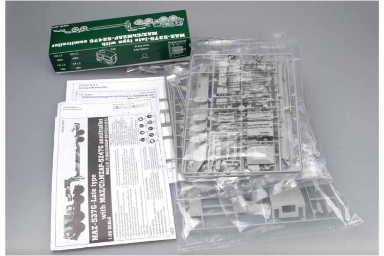 1:35 Trumpeter 00212 MAZ-537G met MAZ/ChMZAP-5247G Oplegger Late Production Type - Sovjet Zware Transporttruck - Tru00212 9 - TRU00212