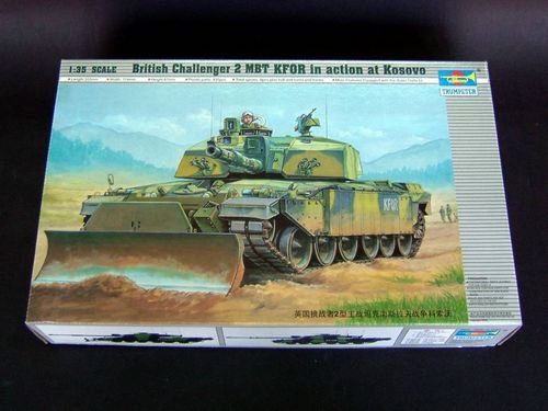 1:35 Trumpeter 00345 Challenger 2 MBT &ndash; KFOR Kosovo with Dozer Blade &ndash; British Main Battle Tank - Tru00345 2 - TRU00345