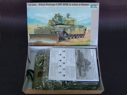 1:35 Trumpeter 00345 Challenger 2 MBT &ndash; KFOR Kosovo with Dozer Blade &ndash; British Main Battle Tank - Tru00345 3 - TRU00345