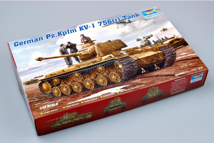 1:35 Trumpeter 00366 Pz.Kpfw. KV-1 756(r) WWII - Duitse Zware Tank - Tru00366 2 - TRU00366