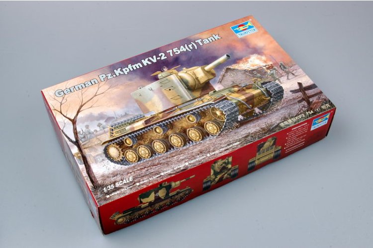 1:35 Trumpeter 00367 Pz.Kpfw. KV-2 754(r) WWII - Duitse Zware Tank - Tru00367 2 - TRU00367