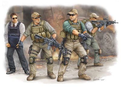 1:35 Trumpeter 00420 PMC in Iraq 2005 VIP Security guards - Figures - Tru00420 1 - TRU00420
