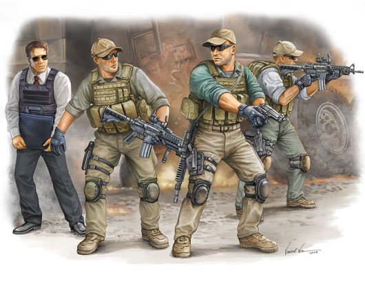 1:35 Trumpeter 00420 PMC in Iraq 2005 VIP Security guards - Figures - Tru00420 1 - TRU00420