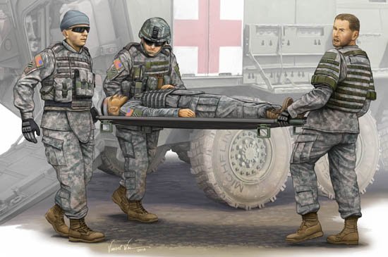 1:35 Trumpeter 00430 Modern U.S. Army - Stretcher Ambulance Team - Figures - Tru00430 1 - TRU00430