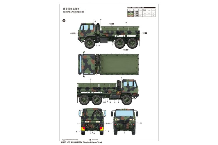 1:35 Trumpeter 01007 M1083 FMTV Standard Cargo Truck - Amerikaanse Militaire Vrachtwagen - Tru01007 4 - TRU01007