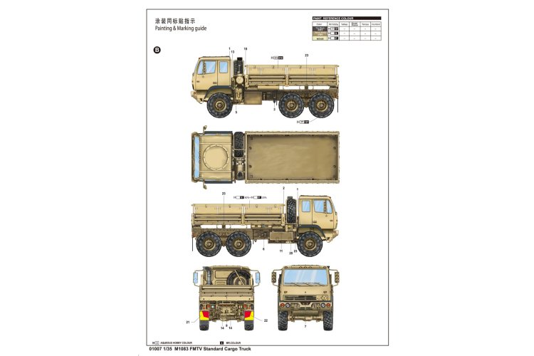 1:35 Trumpeter 01007 M1083 FMTV Standard Cargo Truck - Amerikaanse Militaire Vrachtwagen - Tru01007 5 - TRU01007