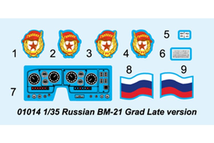 1:35 Trumpeter 01014 BM-21 Grad Late Version &ndash; Soviet Multiple Rocket Launcher - Tru01014 3 - TRU01014