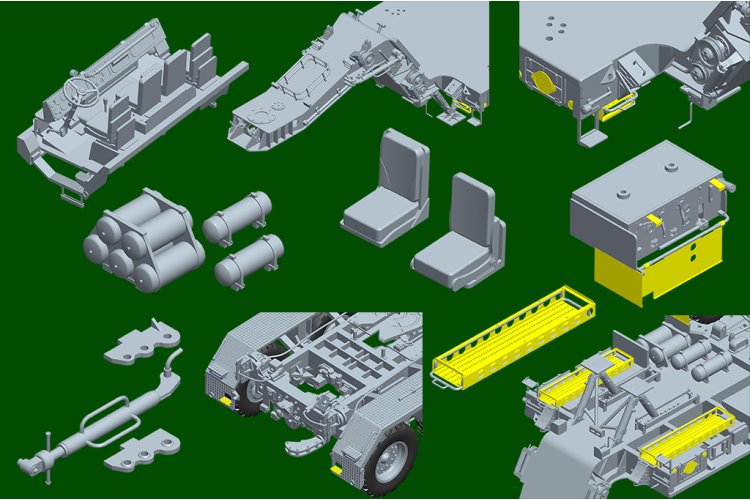 1:35 Trumpeter 01070 FAUN SLT 50-3 Elefant met SaAnh.52t Oplegger - Duitse Zware Tanktransporter - Tru01070 10 - TRU01070