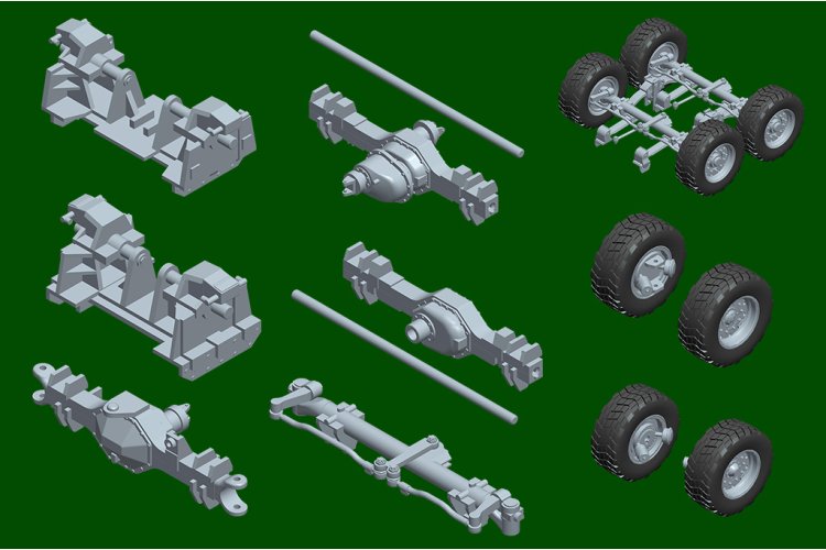 1:35 Trumpeter 01070 FAUN SLT 50-3 Elefant met SaAnh.52t Oplegger - Duitse Zware Tanktransporter - Tru01070 8 - TRU01070