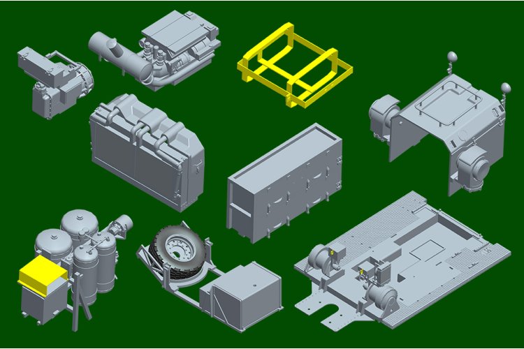 1:35 Trumpeter 01070 FAUN SLT 50-3 Elefant met SaAnh.52t Oplegger - Duitse Zware Tanktransporter - Tru01070 9 - TRU01070