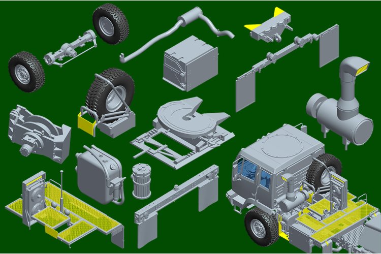 1:35 Trumpeter 01098 M1088 FMTV Tractor met AN/TPY-2 X-Band Radar - Amerikaans Militair Voertuig - Tru01098 18 - TRU01098