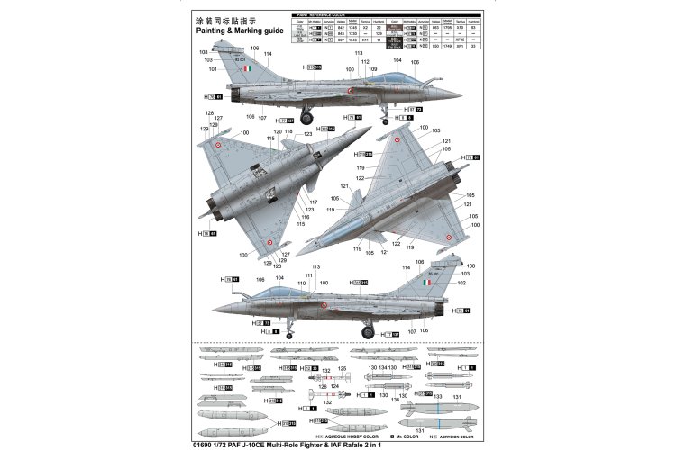 1:72 Trumpeter 01690 PAF J-10CE & IAF Rafale &ndash; 2-in-1 Set &ndash; Jet Fighter - Tru01690 6 - TRU01690