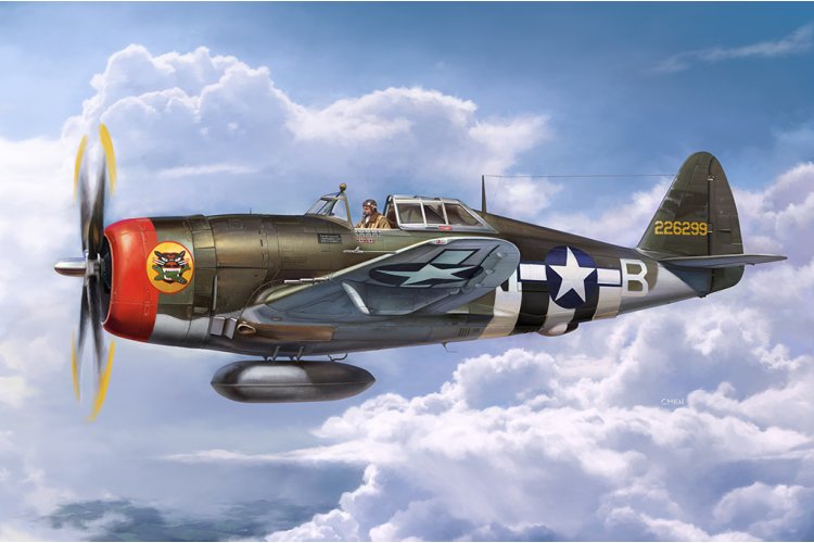 1:24 Trumpeter 02427 Republic P-47D Thunderbolt Razorback WWII - Amerikaans Jachtvliegtuig - Tru02427 1 - TRU02427
