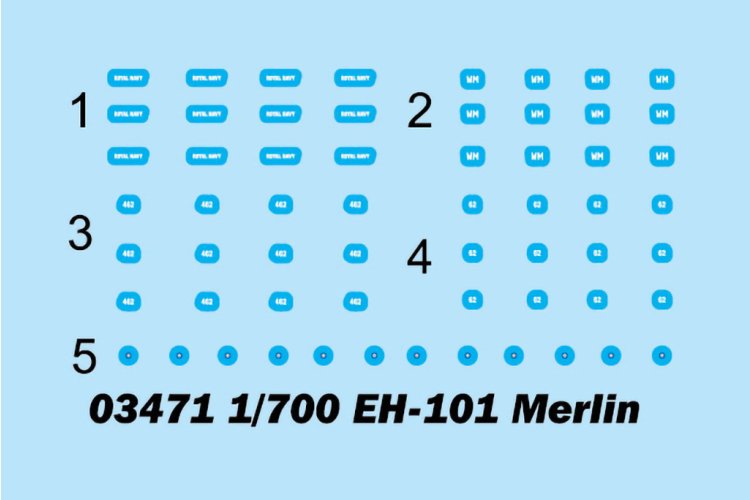 1:700 Trumpeter 03471 EH-101 Merlin &ndash; 6 Pieces &ndash; British Helicopter - Tru03471 2 - TRU03471