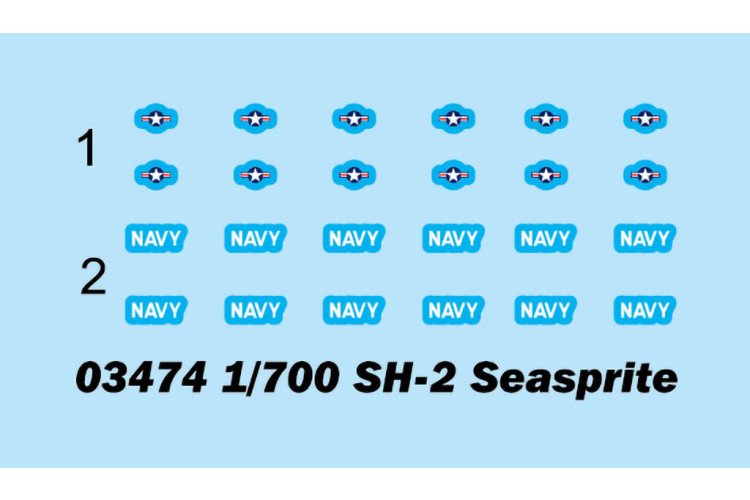 1:700 Trumpeter 03474 Kaman SH-2 Seasprite &ndash; 6 Pieces &ndash; American Helicopter - Tru03474 2 - TRU03474