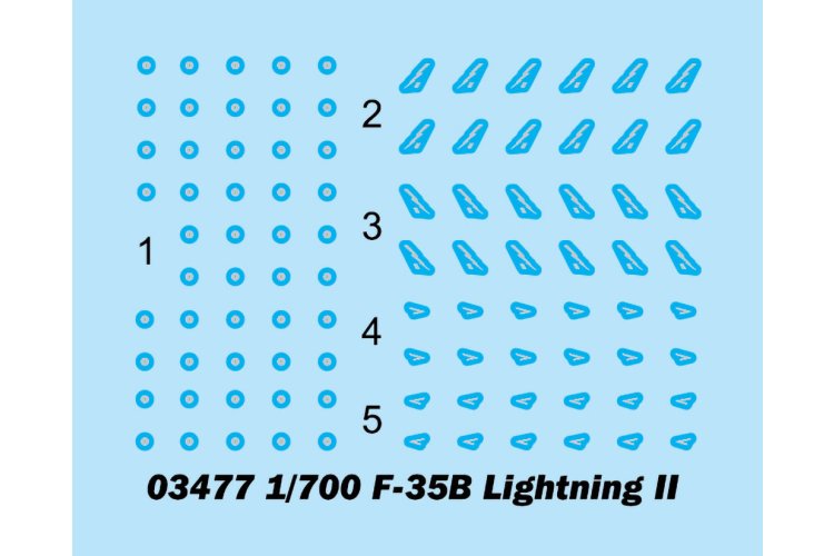 1:700 Trumpeter 03477 Lockheed Martin F-35B Lightning II - 6 Stuks - Amerikaans Straaljager - Tru03477 2 - TRU03477