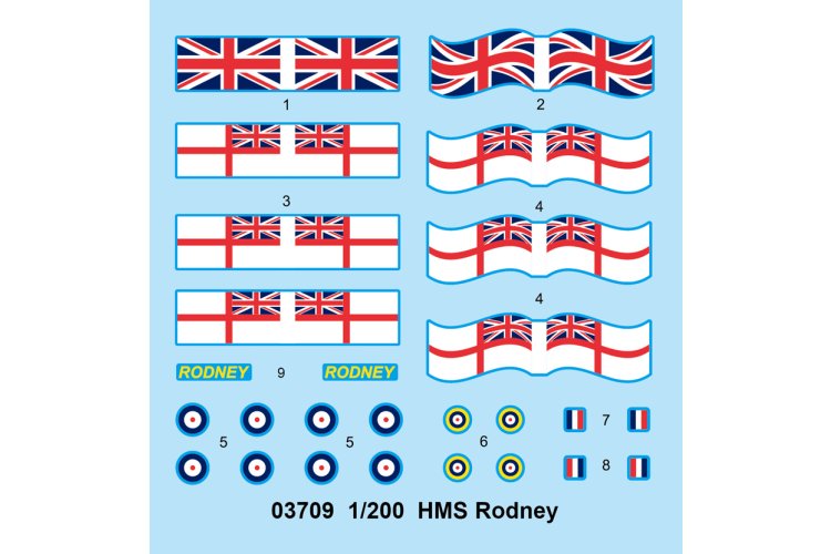 1:200 Trumpeter 03709 HMS Rodney WWII - Nelson-klasse - Brits Slagschip - Tru03709 3 - TRU03709