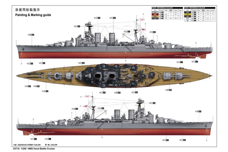1:200 Trumpeter 03710 HMS Hood 1941 WWII - Admiral-klasse - Britse Slagkruiser - Tru03710 4 - TRU03710
