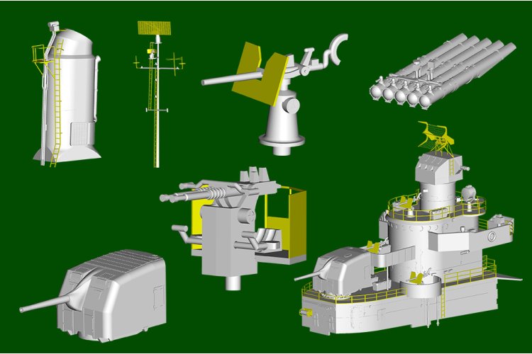 1:200 Trumpeter 03722 USS Stevens DD-479 - Fletcher-klasse - Amerikaans Torpedobootjager - Tru03722 13 - TRU03722