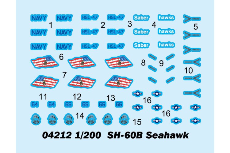 1:200 Trumpeter 04212 Sikorsky SH-60B Seahawk &ndash; 3 Pieces &ndash; American Helicopter - Tru04212 2 - TRU04212