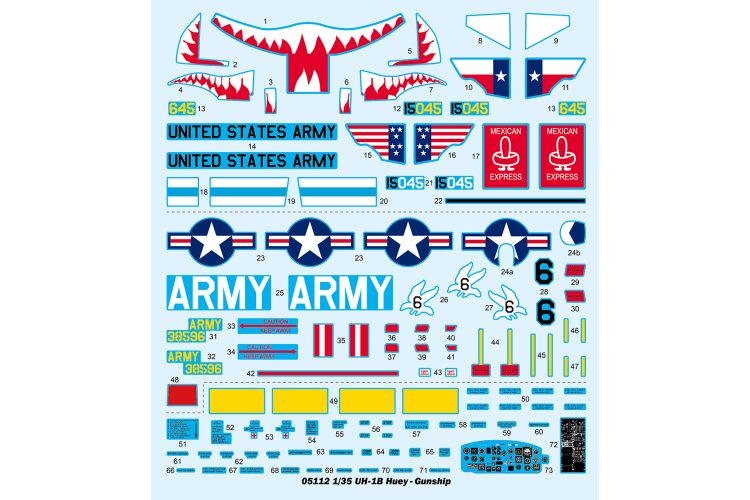 1:35 Trumpeter 05112 UH-1B Huey Gunship - Amerikaanse Militaire Helikopter - Tru05112 3 - TRU05112