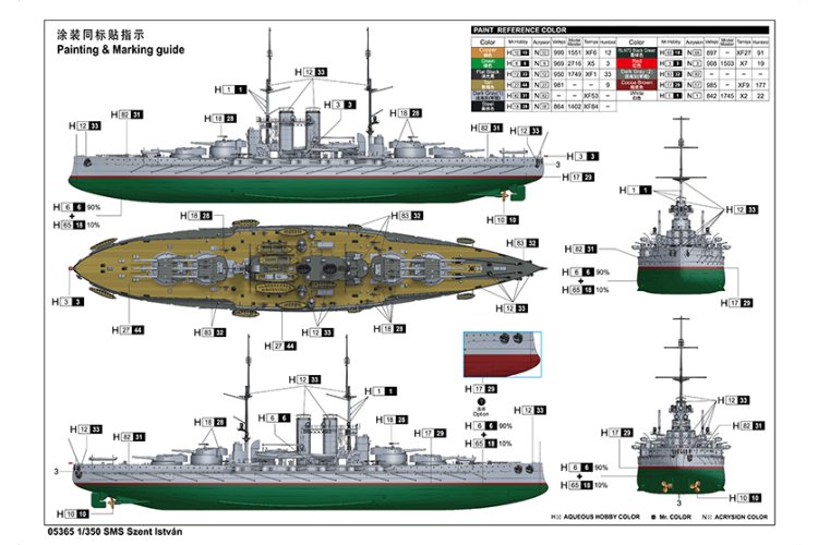 1:350 Trumpeter 05365 SMS Szent Istv&aacute;n Ship - Tru05365 4 - TRU05365