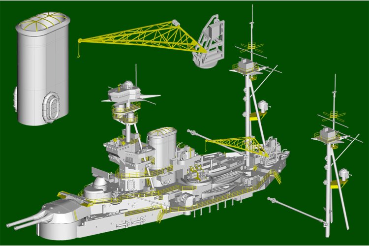 1:350 Trumpeter 05378 HMS Royal Oak - WWII Revenge-klasse - Brits Slagschip - Tru05378 14 - TRU05378