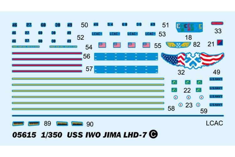 1:350 Trumpeter 05615 USS Iwo Jima LHD-7 - Wasp-klasse - Amerikaans Amfibisch Aanvalsschip - Tru05615 6 - TRU05615