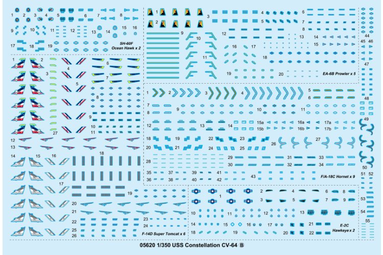 1:350 Trumpeter 05620 USS Constellation CV-64 - Kitty Hawk-klasse - Amerikaans Vliegdekschip - Tru05620 4 - TRU05620
