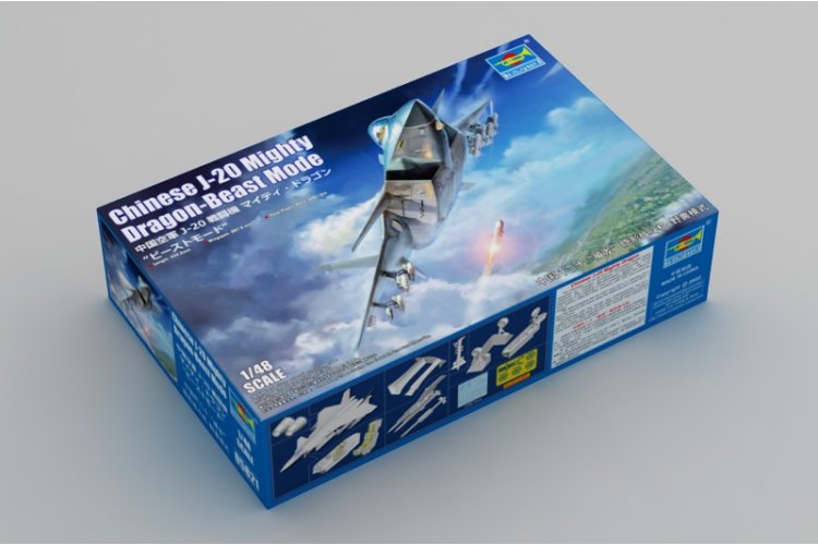 1:48 Trumpeter 05821 Chengdu J-20 Mighty Dragon Beast Mode - Chinees Stealth-Jachtvliegtuig - Tru05821 2 - TRU05821