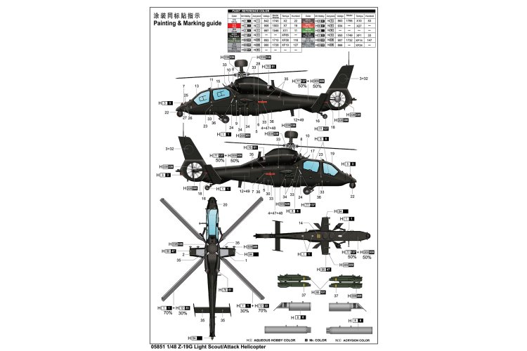 1:48 Trumpeter 05851 Harbin Z-19G Light Scout/Attack Helicopter &ndash; Chinese Helicopter - Tru05851 5 - TRU05851