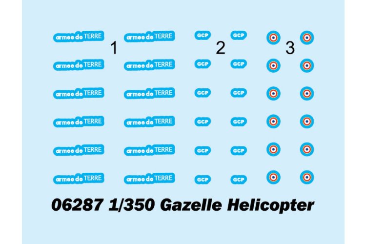 1:350 Trumpeter 06287 A&eacute;rospatiale Gazelle &ndash; 6 Pieces &ndash; French Helicopter - Tru06287 2 - TRU06287