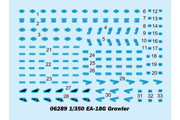 1:350 Trumpeter 06289 Boeing EA-18G Growler &ndash; 6 Pieces &ndash; American Jet Fighter - Tru06289 2 - TRU06289